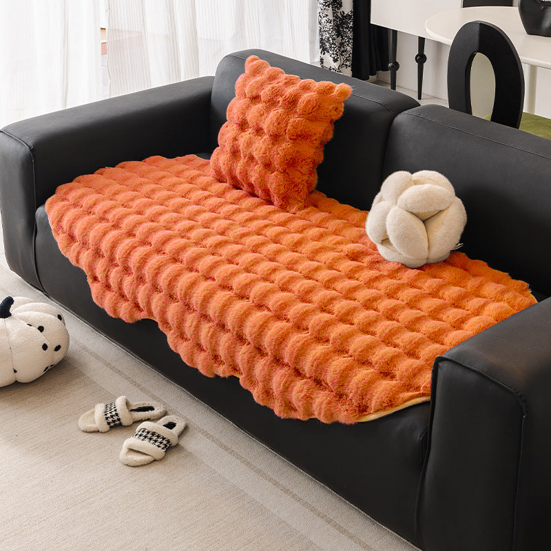 Autumn And Winter Thickening Irregular Sofa Cushion Orange 0 - Tophatter Daily Deals