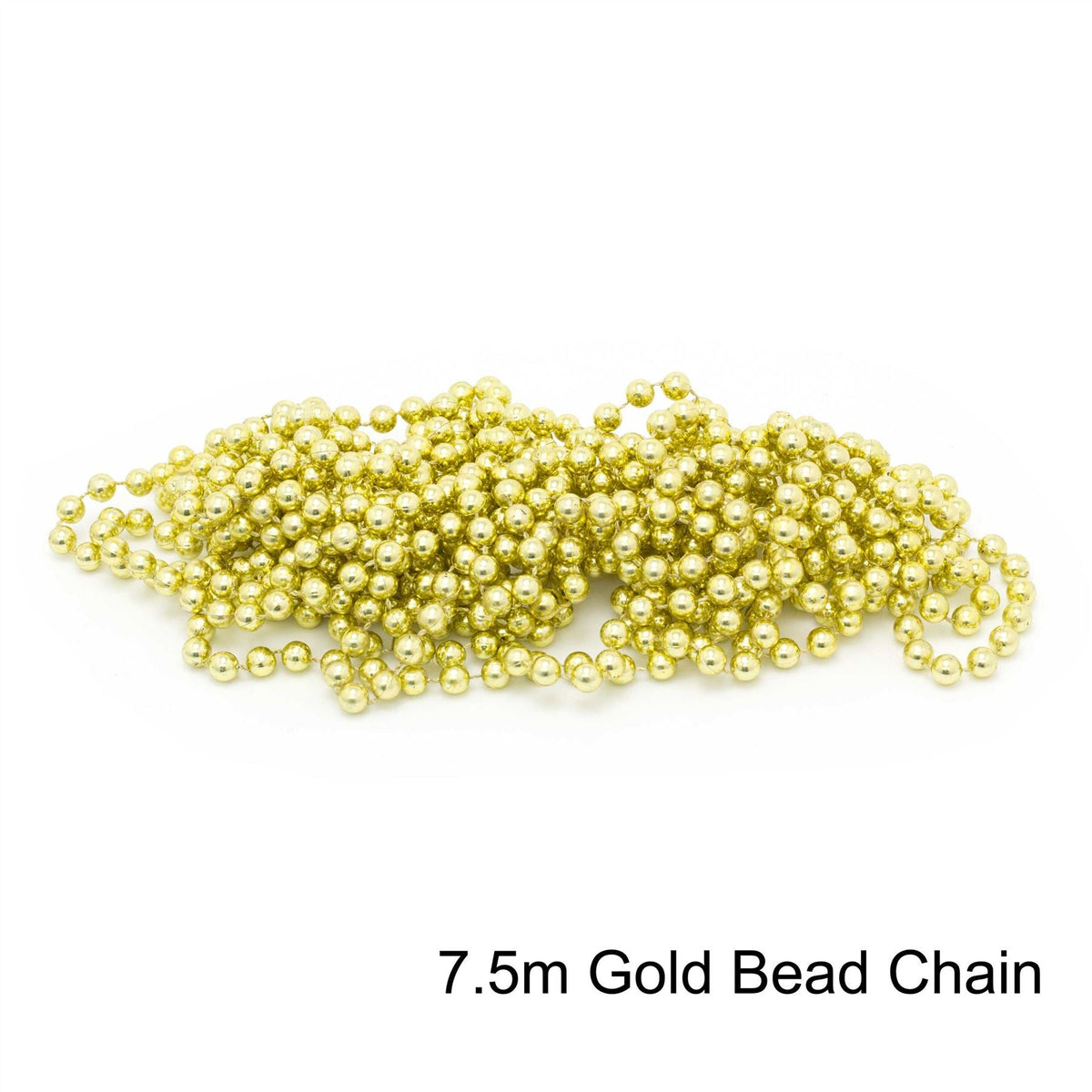 7.5m Gold Bead Chain | Christmas Tree Bead Garland Decoration | Bead String Christmas Decorations Garland - Tophatter Daily Deals