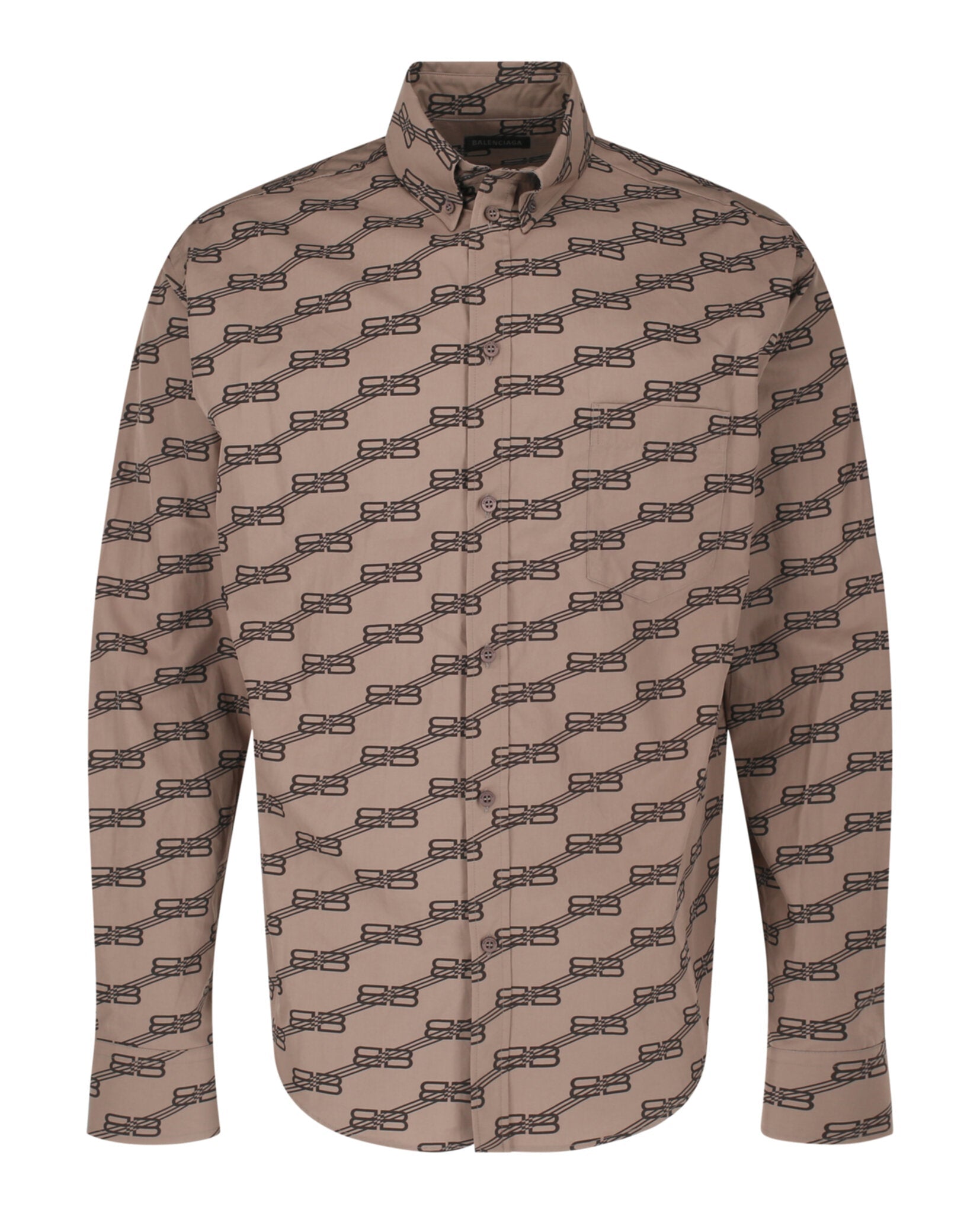 Balenciaga Monogram Long Sleeve Shirt Beige Long Sleeves - Tophatter Daily Deals