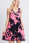 Heimish Full Size Floral V-Neck Tank Dress with Pockets Casual Dresses - Tophatter Daily Deals