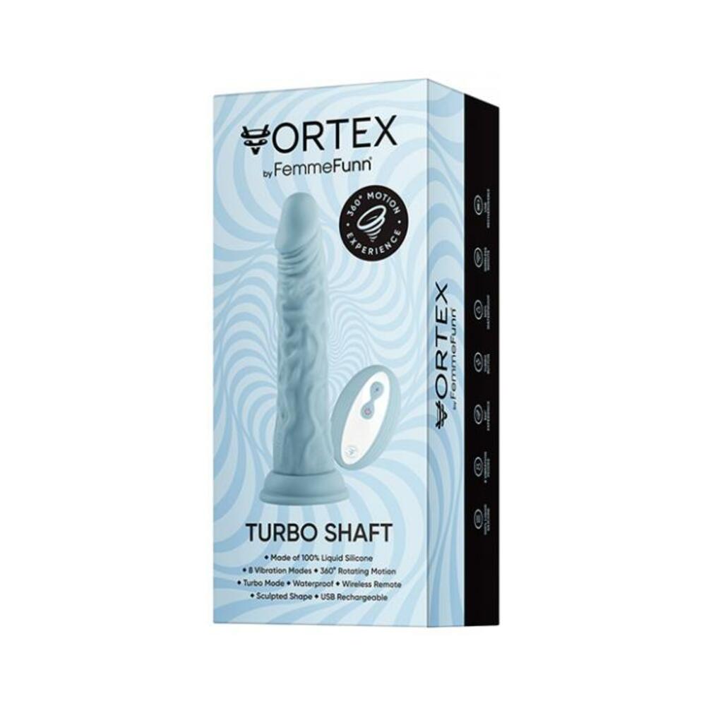 Femmefunn Vortex Turbo Shaft 2.0 Rotating And Vibrating Dildo Light Blue - Tophatter Daily Deals