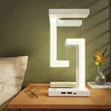 Anti Gravity Wireless Charging Table Lamp Classic white USB 0 - Tophatter Daily Deals