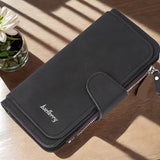 Vintage Faux Leather Long Wallet – Trifold Credit Card Holder with Snap & Zipper Black Handbags & Wallets - Tophatter Daily Deals