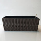 Balcony Rattan Long Flower Pot Automatic Water Feeding Lazy Flower Pot Large Planting Basin Rattan Coffee 0 - Tophatter Daily Deals