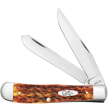 Case Trapper - Harvest Orange Bone Peach Seed Jig - 66690 Traditional Knives - Tophatter Daily Deals