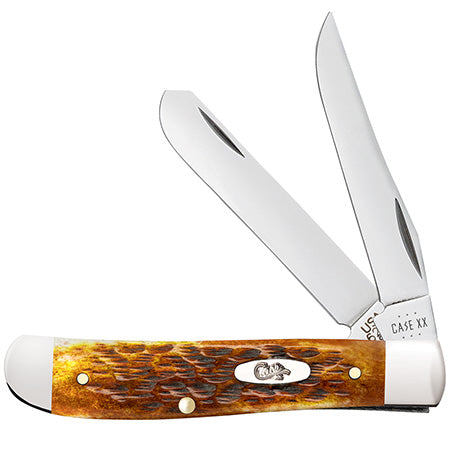 Case Mini Trapper - Harvest Orange Bone Peach Seed Jig - 66691 Traditional Knives - Tophatter Daily Deals