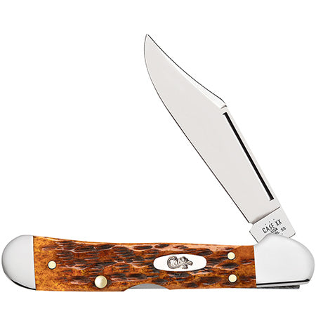 Case Mini Copperlock - Harvest Orange Bone Peach Seed Jig - 66693 Traditional Knives - Tophatter Daily Deals