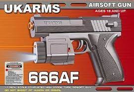 UK Arms 66AF Airsoft Spring Pistol with Laser and Flashlight - Tophatter Daily Deals