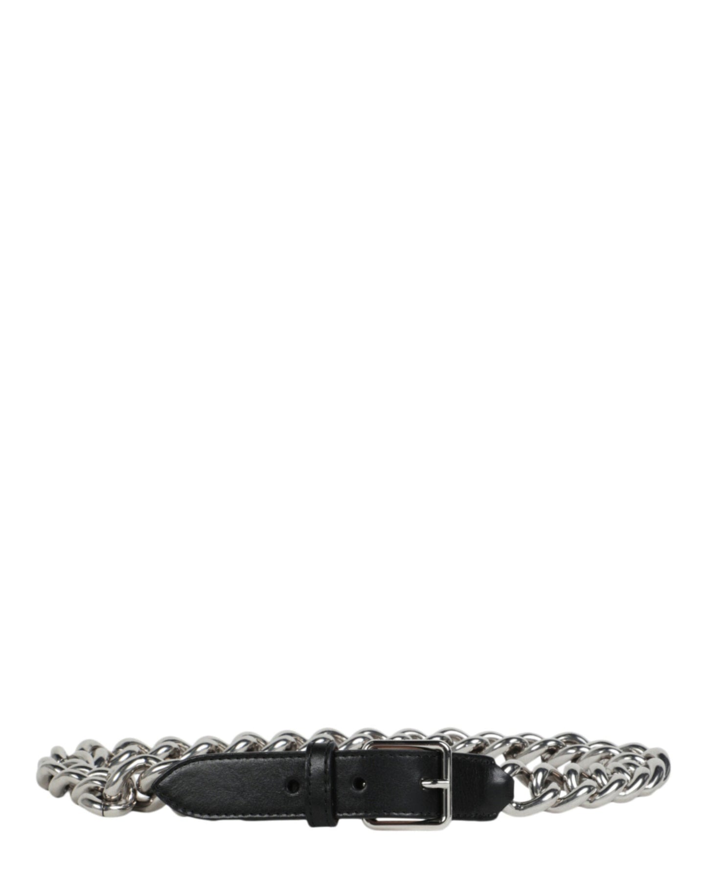 Alexander McQueen Chain-Trimmed Leather Belt Black Belts - Tophatter Daily Deals
