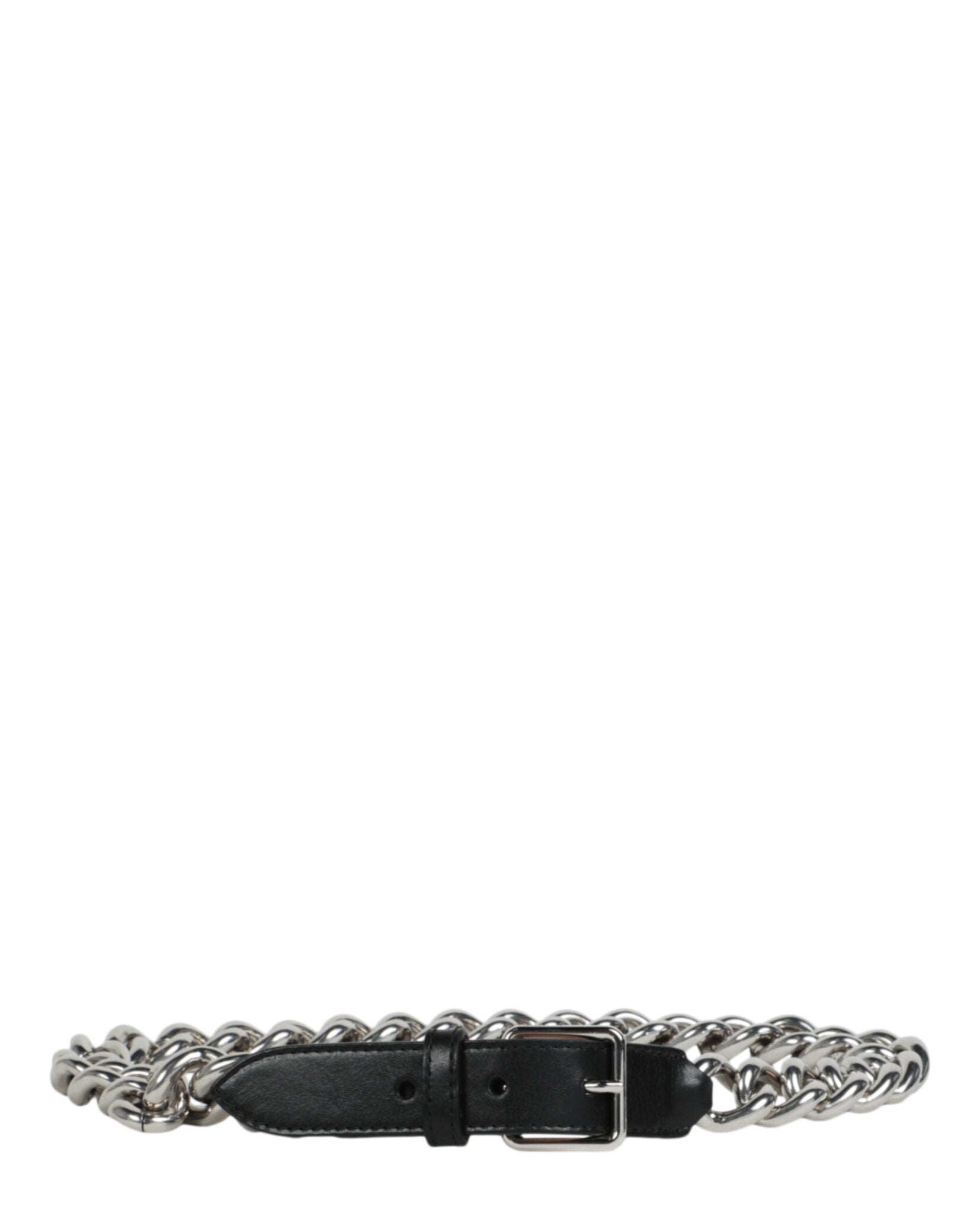 Alexander McQueen Chain-Trimmed Leather Belt Black Belts - Tophatter Daily Deals
