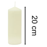 Unscented Ivory Pillar Candle | Tall Cream Church Pillar Candle - 20x7cm Candle - Tophatter Daily Deals