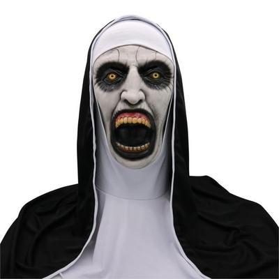 Glowing Latex Horror Mask Nun Hood Halloween Party 2025 Picture color A 3D Changing Face Moving Picture Frame - Tophatter Daily Deals