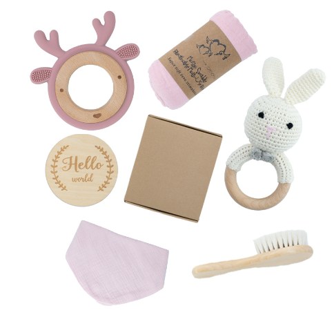 Baby Educational Toy Molar Teether Gift Box Rabbit suit A 0 - Tophatter Daily Deals