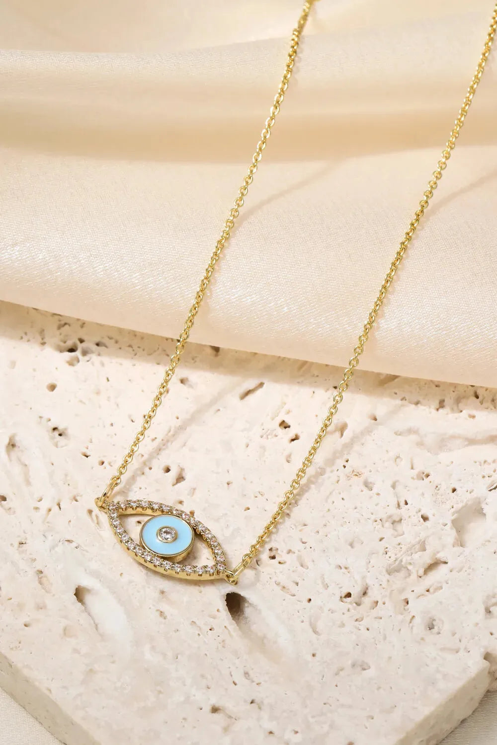 Evil Eye Pendant Gold Plated Chain Necklace Necklaces - Tophatter Daily Deals