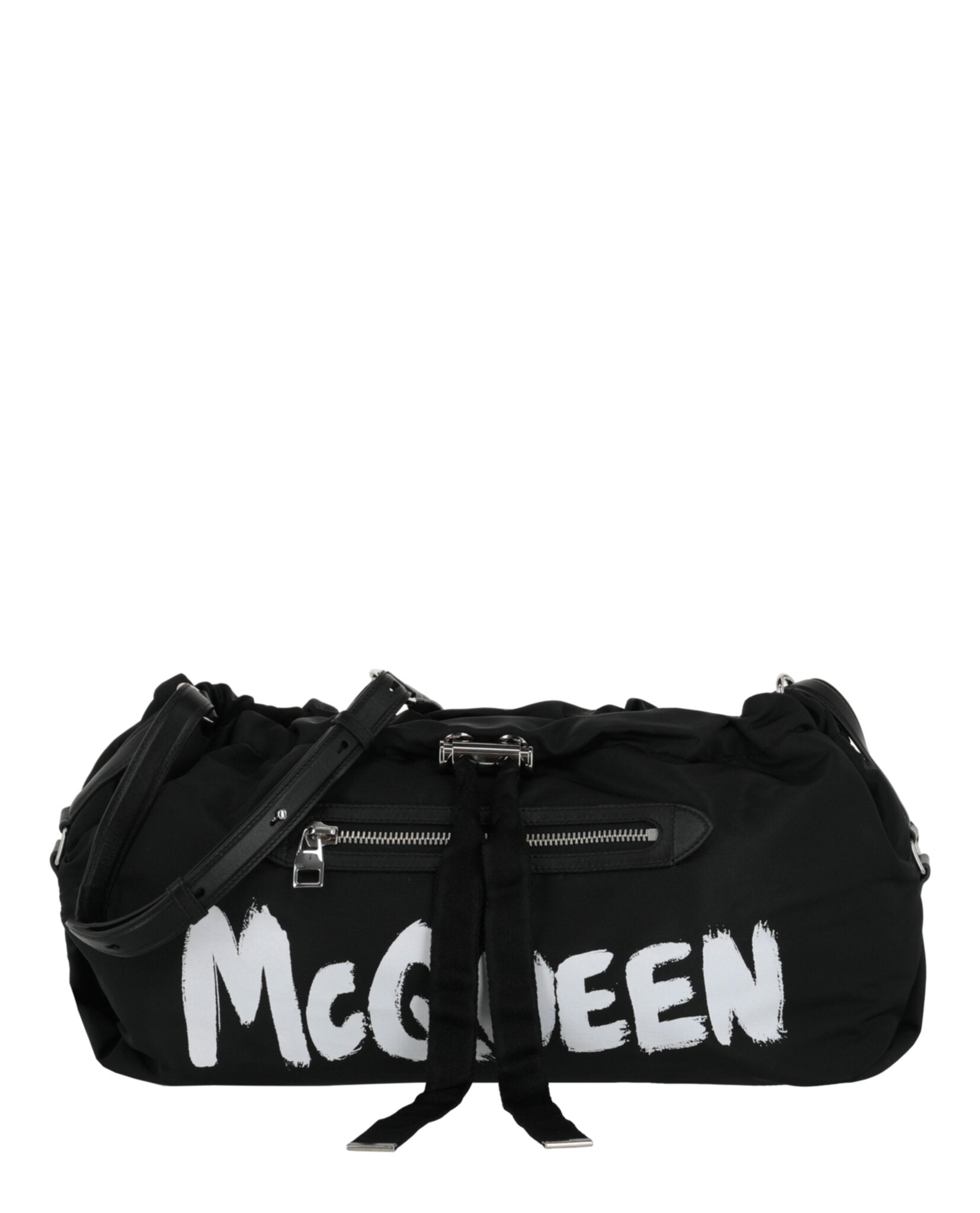 Alexander McQueen The Bundle Graffiti Bag Black White-669589-16XZA-1050-00008-NS Bags - Tophatter Daily Deals
