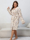 Plus Size Leopard Tie Front Robe Sleep Dresses - Tophatter Daily Deals