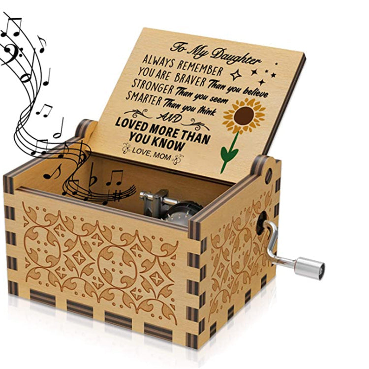 Antique Carved Wooden Hand Crank Spirited Away Music Box Christmas Gift Birthday Gift Party Decoration 2style 0 - Tophatter Daily Deals