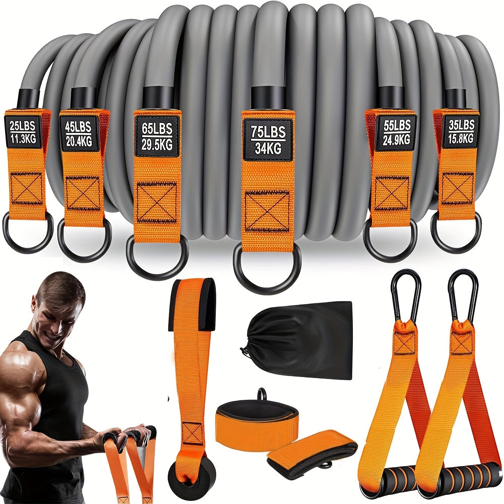 Resistance Bands with Handles for Muscle Training Fitness - Tophatter Daily Deals