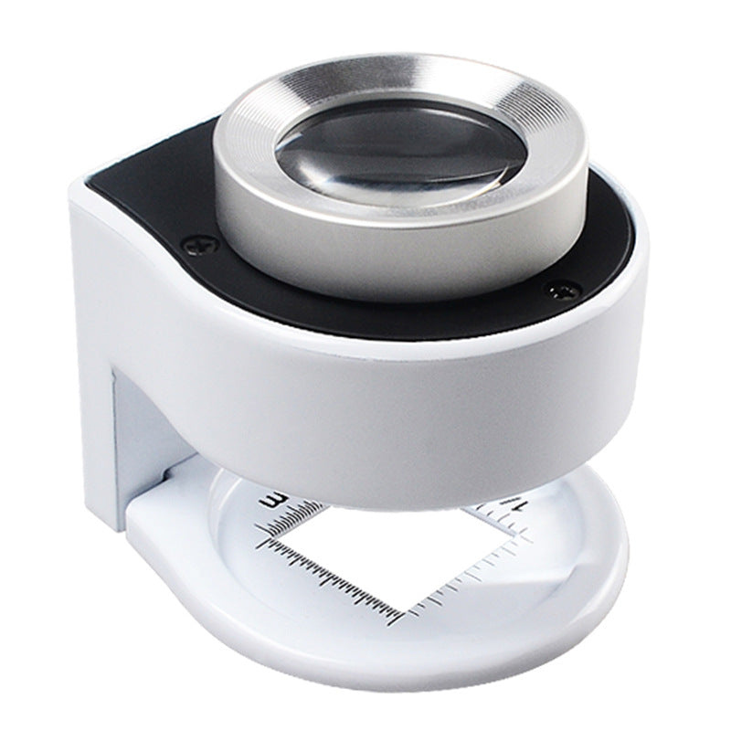 30 Times Full Metal Textile Fabric Printing Grid Pigeon Eye Cloth Mirror With 6LED Money Detector Light A Scale Magnifying Glass 0 - Tophatter Daily Deals