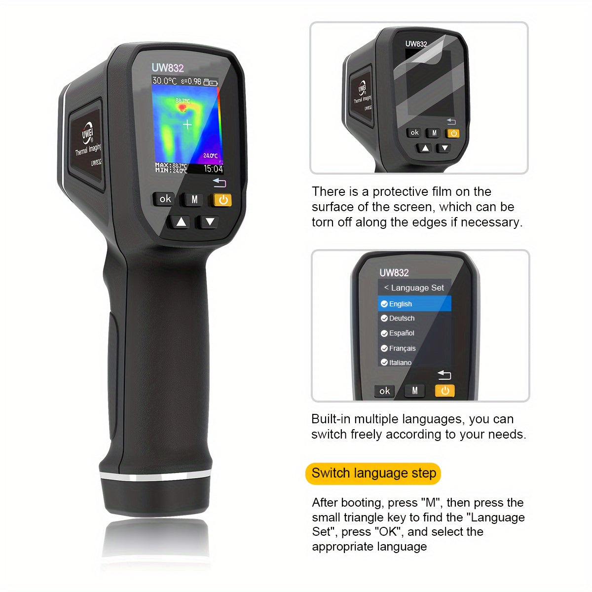 Handheld Thermal Imaging Camera 32x32 IR Sensor Tools > Industrial Tools > Measuring Tools & Sensors - Tophatter Daily Deals
