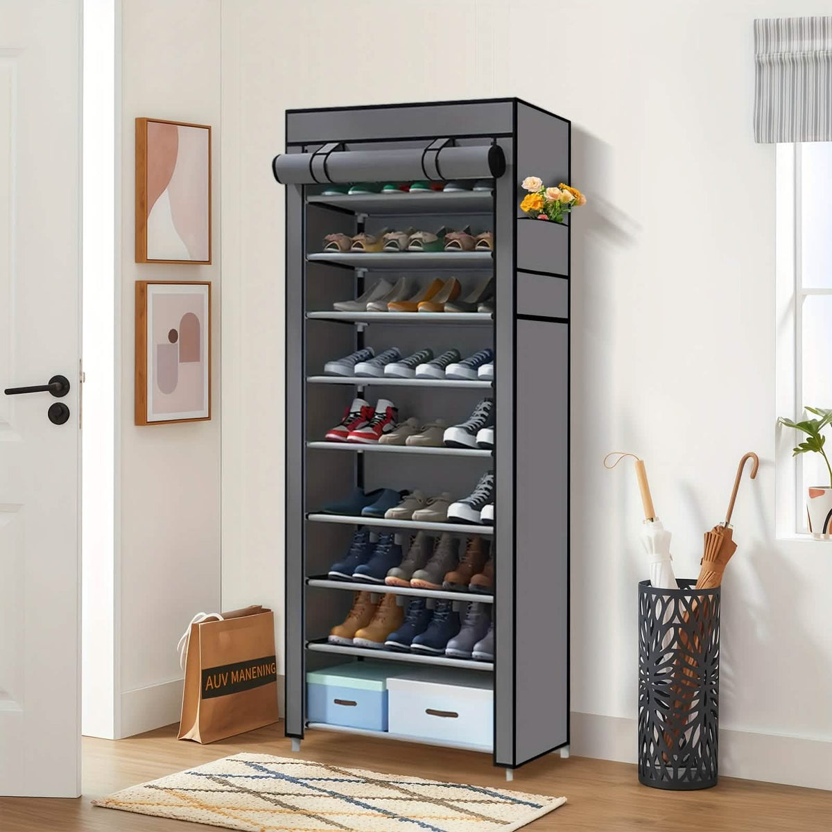 10-Layer 9 Grid Shoe Rack Shelf Storage Closet Organizer Storage & Organization - Tophatter Daily Deals