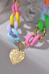 Multicolored Stainless Steel Heart Pendant Necklace Necklaces - Tophatter Daily Deals