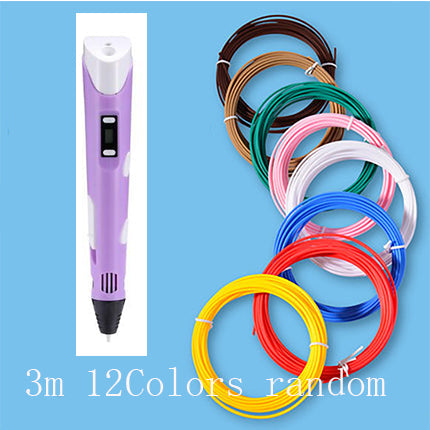 3D print pen 3D pen two generation graffiti 3D stereoscopic paintbrush children puzzle painting toys Purple 3M USB 0 - Tophatter Daily Deals