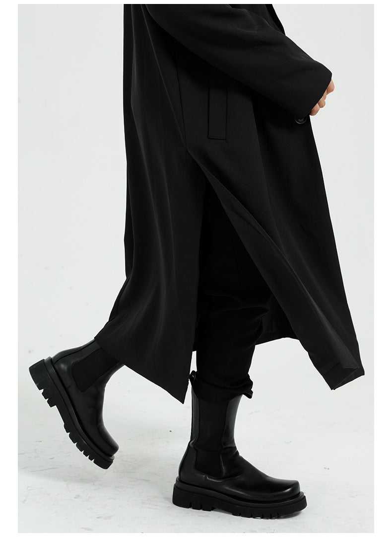 Lightweight Relaxed Men’s Overcoat - Long Polyester Spring 3D Changing Face Moving Picture Frame - Tophatter Daily Deals