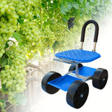 4-Wheel Rolling Garden Chair Swivel Seat Gardening Accessories - Tophatter Daily Deals