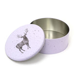 White Round Christmas Storage Tin | Festive Cookie Tin Fairy Cake Baking Tin Tin - Tophatter Daily Deals