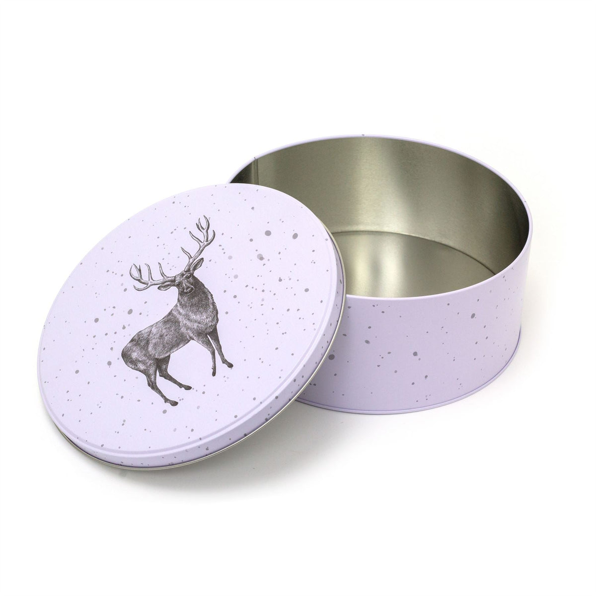 White Round Christmas Storage Tin | Festive Cookie Tin Fairy Cake Baking Tin Tin - Tophatter Daily Deals