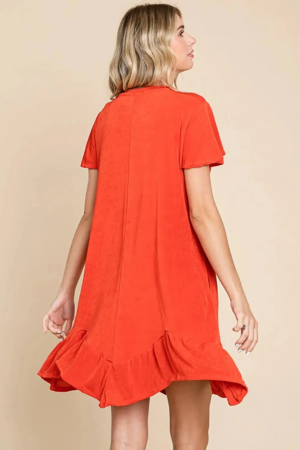 Culture Code Full Size Notched Short Sleeve Dress Casual Dresses - Tophatter Daily Deals