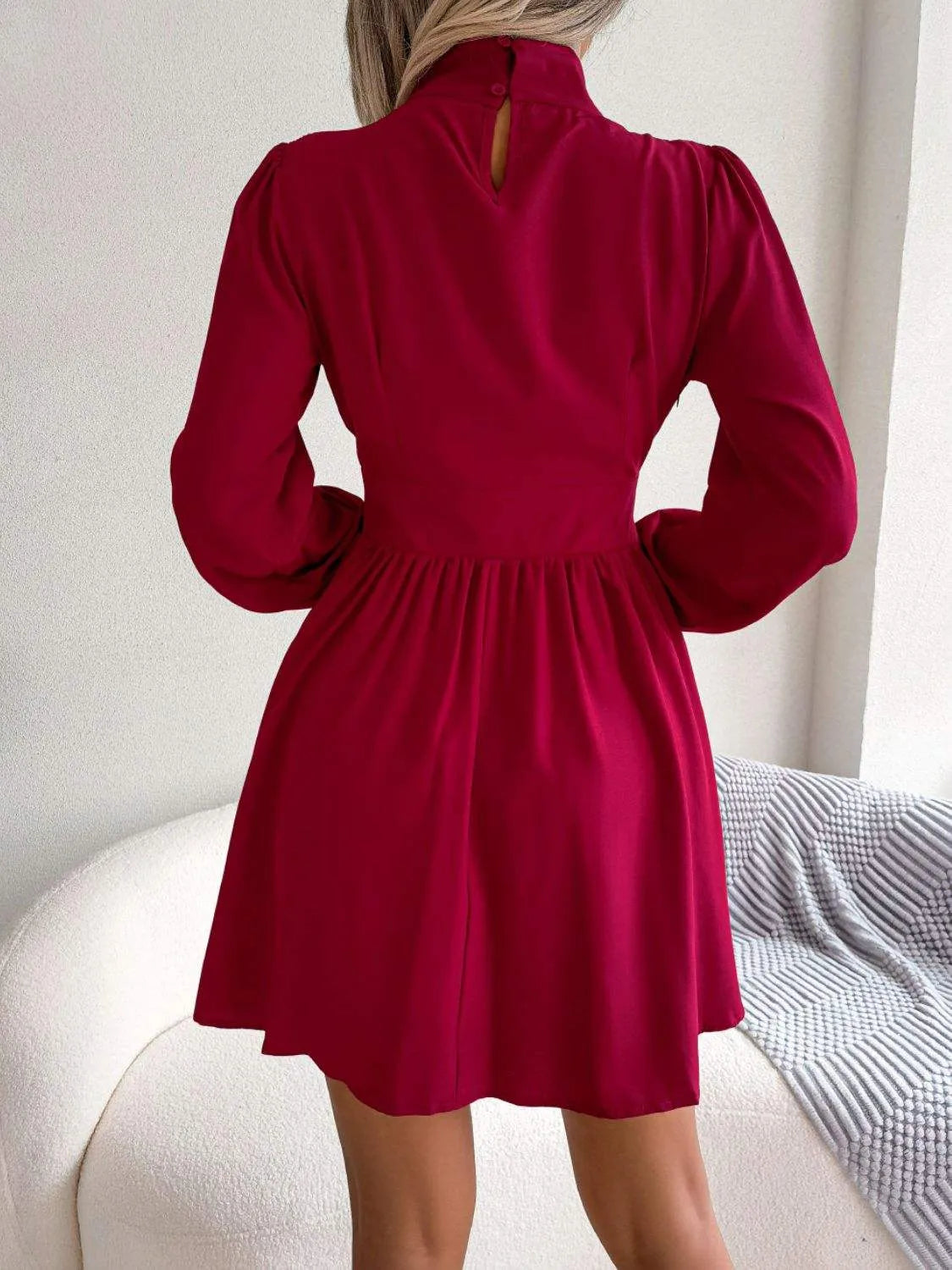 Cutout Turtleneck A-Line Mini Dress Cocktail Dresses - Tophatter Daily Deals