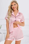 Printed Button Up Short Sleeve Top and Shorts Lounge Set Blush Pink Loungewear Sets Apparel & Accessories H#Y HOT DEALS HOME PAGE Lingerie Sleepwear Loungewear Loungewear Sets New Deals Sexy sexy lingerie Ship From Overseas Ship from USA Sleep Sleepwear Sleepwear & Loungewear USA USA STOCK - Tophatter Daily Deals And Savings