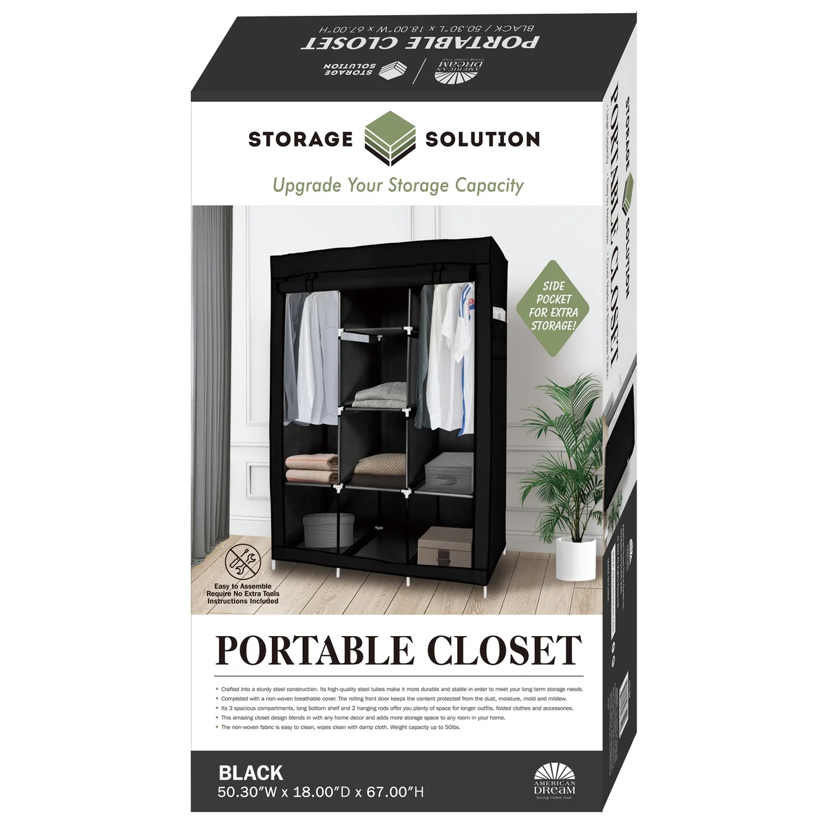 Portable Free Standing Closet - 8 Shelves, 2 Hanging Rods Storage & Organization - Tophatter Daily Deals
