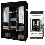 Portable Free Standing Closet - 8 Shelves, 2 Hanging Rods Storage & Organization - Tophatter Daily Deals