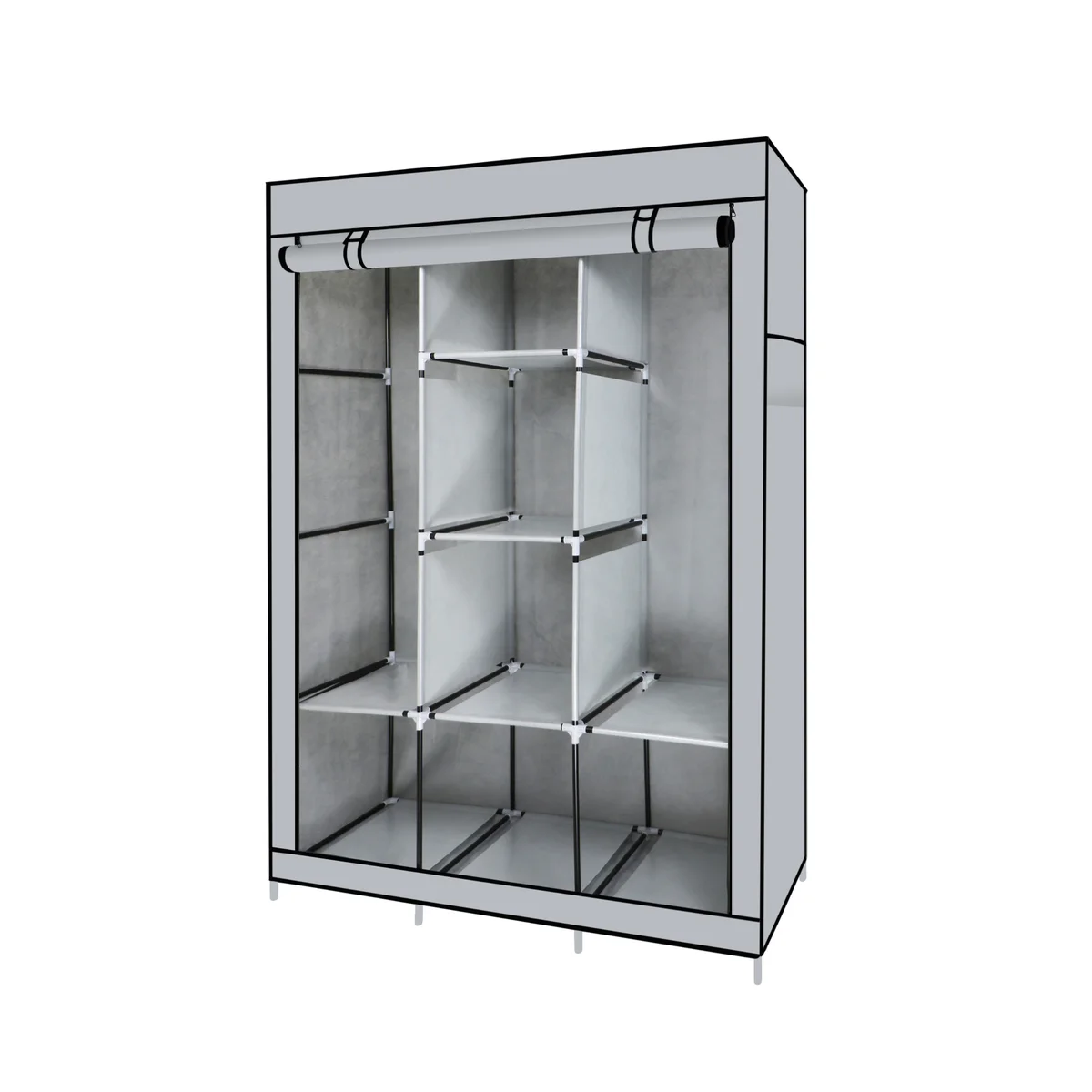 Portable Free Standing Closet - 8 Shelves, 2 Hanging Rods Storage & Organization - Tophatter Daily Deals