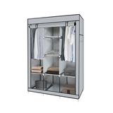 Portable Free Standing Closet - 8 Shelves, 2 Hanging Rods Grey Storage & Organization - Tophatter Daily Deals