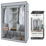 Portable Free Standing Closet - 8 Shelves, 2 Hanging Rods Storage & Organization - Tophatter Daily Deals
