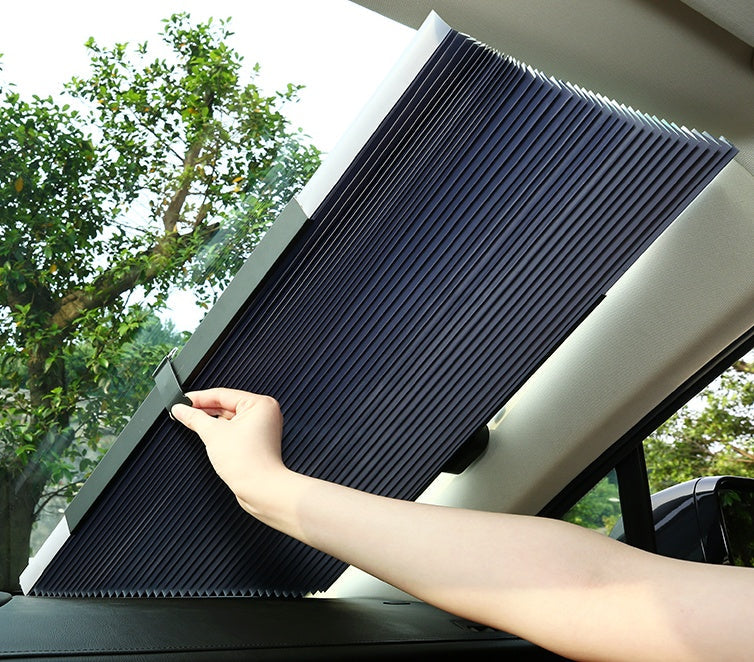 4Size Automatic Telescopic Adjustable Sun Shade Board Sun Protection Cars Trucks Front Windshield Sun Umbrella Board Car Curtain 0 - Tophatter Daily Deals