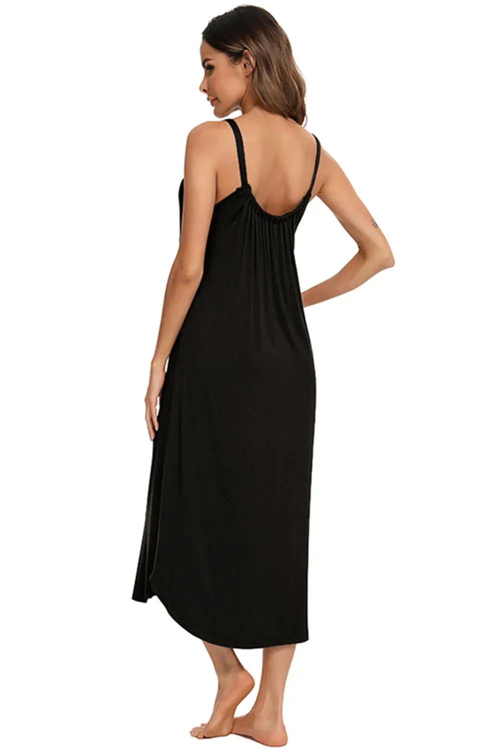 V-Neck Midi Lounge Dress Sleep Dresses - Tophatter Daily Deals