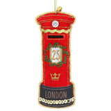 London Postbox Bauble | Luxury Fabric Christmas Tree Hanging Ornament - 11cm Baubles - Tophatter Daily Deals