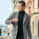 Warm Men's Wool Coat - Single Breasted, Polyester, City Gray 3D Changing Face Moving Picture Frame - Tophatter Daily Deals