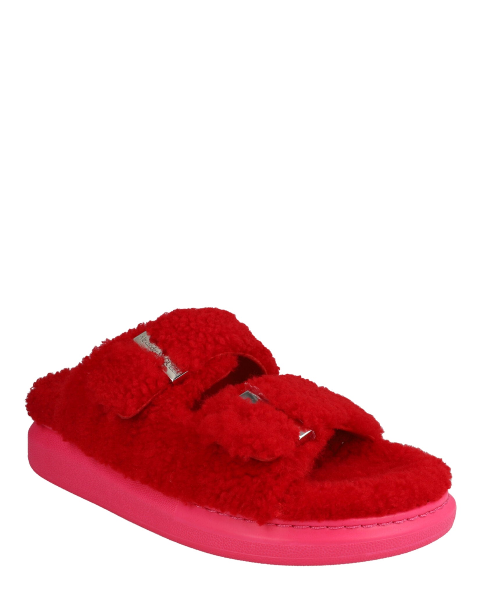 Alexander McQueen Shearling Slide Sandals Footwear - Tophatter Daily Deals