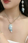 Conch Pendant Rhinestone Necklace Necklaces - Tophatter Daily Deals