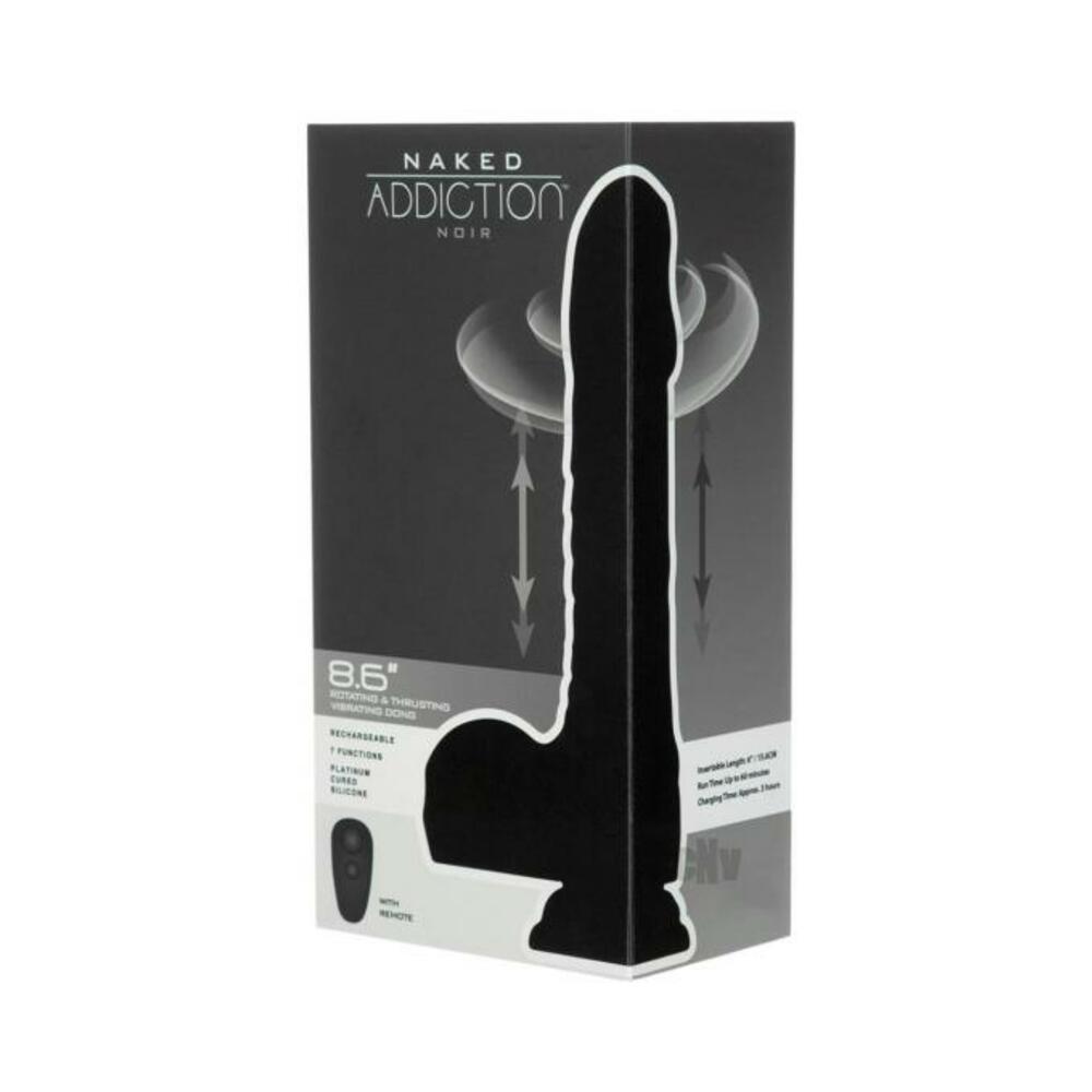 Naked Addiction Noir 8.6 In. Rotating And Thrusting Vibrating Dildo With Remote - Tophatter Daily Deals