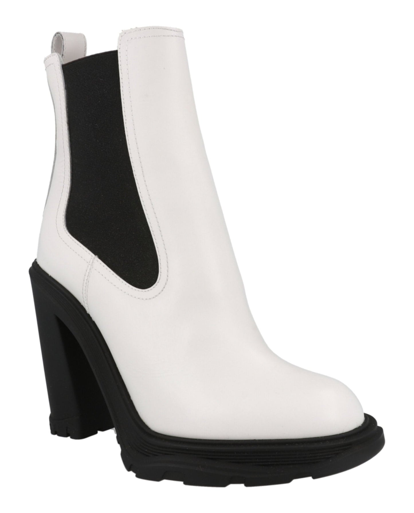 Alexander McQueen Leather Heeled Chelsea Boots Footwear - Tophatter Daily Deals