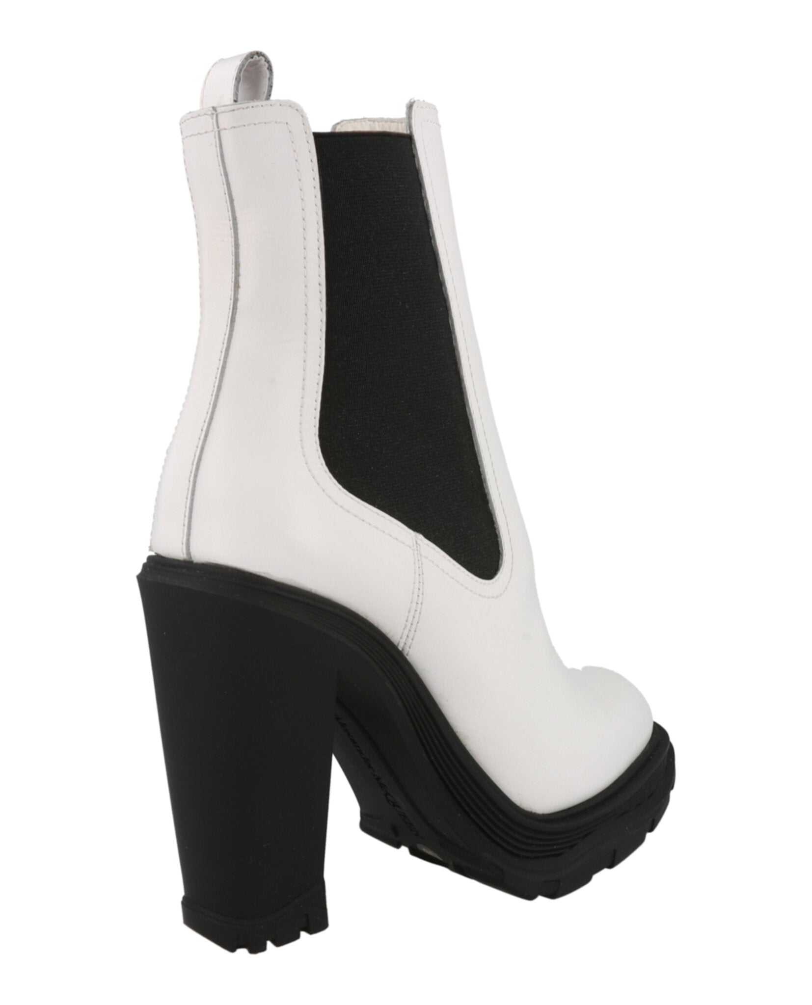 Alexander McQueen Leather Heeled Chelsea Boots Footwear - Tophatter Daily Deals