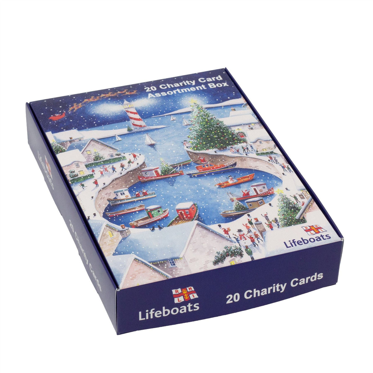 RNLI Charity Christmas Cards | Box of 20 Christmas Cards with 5 Designs Greeting Card - Tophatter Daily Deals