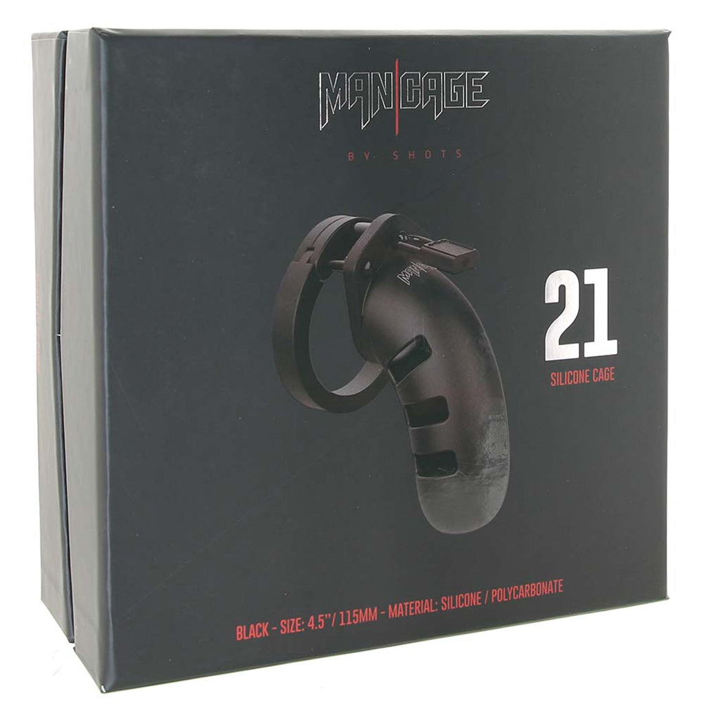 ManCage 21 4.5 Inch Silicone Cock Cage in Black Bondage and Fetish > Cock and Ball Devices - Tophatter Daily Deals